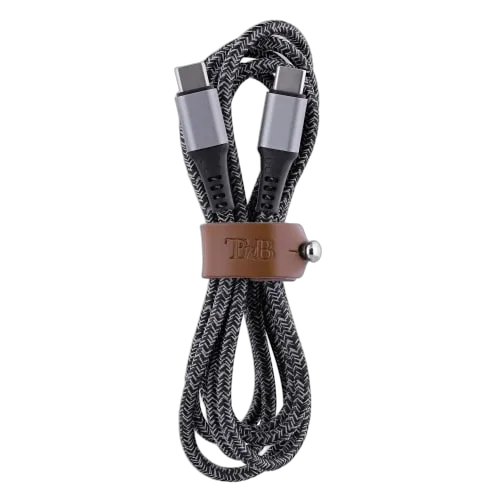 T'nB Câble USB-C vers USB-C - 1,5m nylon RPET - Noir, vue 4