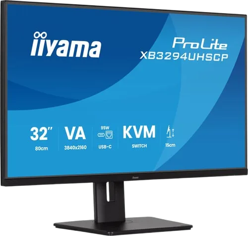Iiyama Prolite XB3294UHSCP-B1 - 31,5" 4K 60Hz VA 2ms Pivot Adaptive Sync FreeSync, vue 2