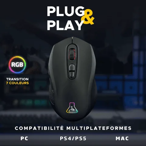 The G-LAB Kult Krypton - Sans-Fil - RGB - Noir
