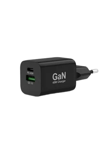 Port Chargeur mural GaN 45W - 2 ports + Câble USB-C 2m