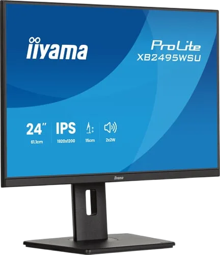 Iiyama Prolite XB2495WSU-B1 - 24.1" FHD+ 100Hz IPS 4ms Pivot HDMI DisplayPort, vue 4