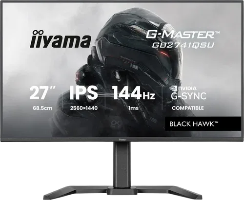 Iiyama G-Master GB2741QSU-B1 - 27"QHD 144Hz IPS 1ms Pivot Adaptive Sync G-Sync