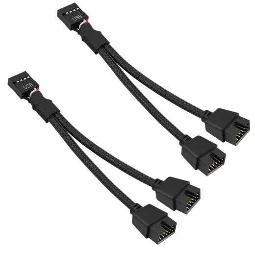 Compatible Splitter USB 9 Broches vers 2x USB 9 Broches - Pack de 2