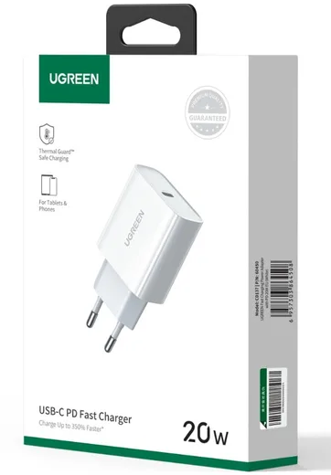 UGREEN Chargeur secteur 20W - USB-C - Blanc, vue 2