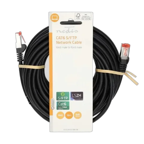 Nedis Câble RJ45 Cat6 S/FTP - 10m - Noir, vue 1