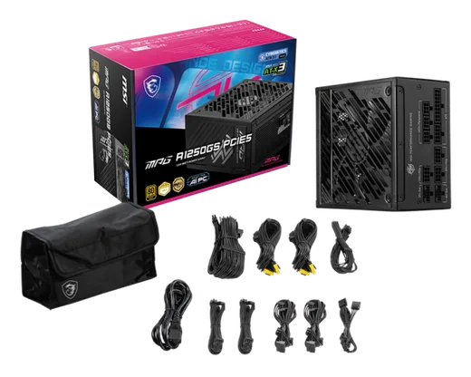 MSI ATX 1250W - 80+ Gold - MPG A1250GS PCIES Noir, vue 6
