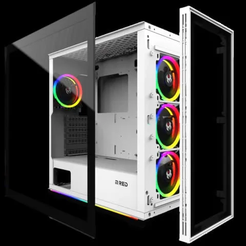 M.RED WHITE DESTROYER Glass-G - ARGB - MT/ATX, vue 2