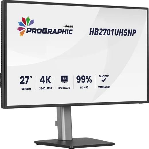 Iiyama ProGraphic - 27" 4K IPS Black 99% DCI P3 USB-C Dock Certifié Pantone