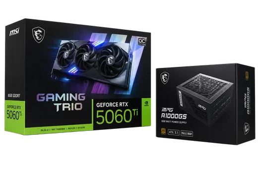 MSI Carte vidéo RTX 5060 Ti 16GB GDDR7 OC Edition + Alimentation MPG A1000GS