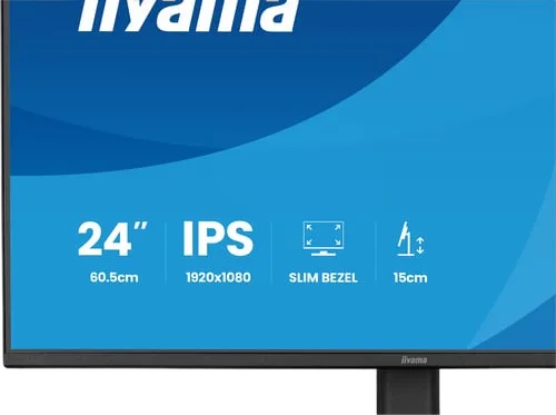 Iiyama Prolite XB2491H-B1 - 23.8" FHD 120Hz IPS 1ms Pivot HDMI Adaptive Sync, vue 7