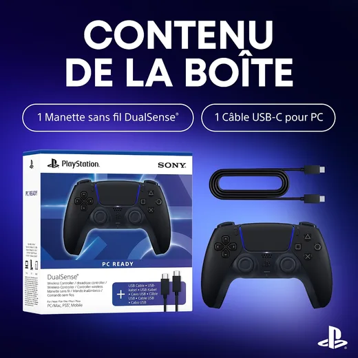 Sony Manette DualSense Midnight Black - PC/PS5/Mac/Mobile