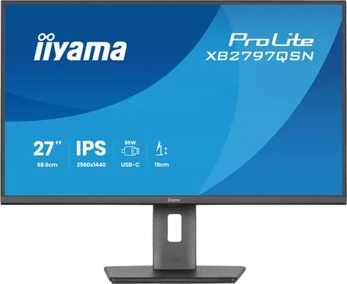 Iiyama Prolite XB2797QSN-B1 - 27" QHD 75Hz IPS Pivot USB-C 65W