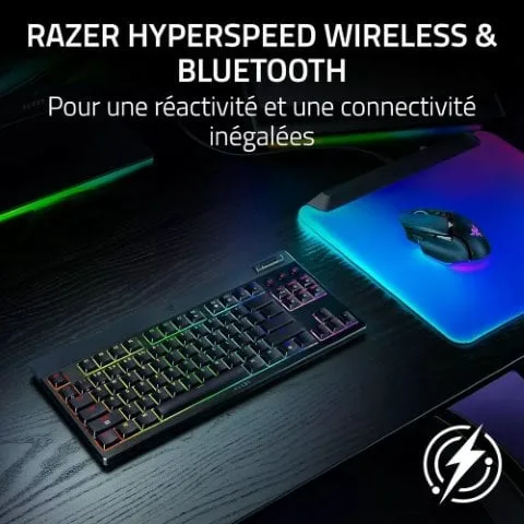 Razer BlackWidow V4 TKL LP - Mécanique (Switch Orange) - Sans-Fil - RGB - Noir