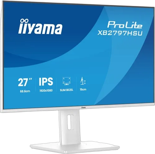 Iiyama Prolite XB2797HSU-W1 - 27" FHD 120Hz IPS 1ms Pivot Adaptive Sync, vue 3