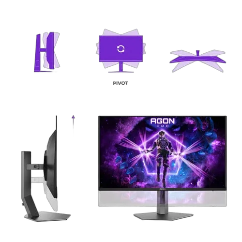 AOC AGON Pro AG326UZD2 - 31.5" OLED 4K 240Hz 0,03ms Pivot Adaptive Sync, vue 3