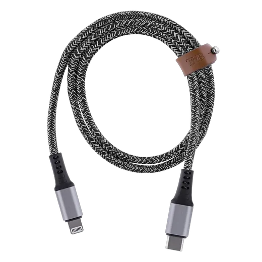 T'nB Câble USB-C/Lightning - 1,5m - nylon RPET - Noir