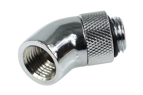 Alphacool HF Coude 45° rotatif - 1/4" Mâle / Femelle Chrome