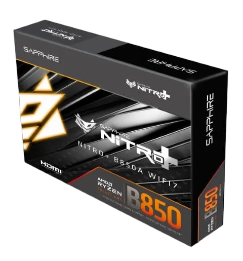 Sapphire NITRO+ B850A WIFI7, vue 3