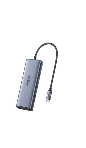 UGREEN 6 ports USB-C vers 2xUSB 3.0 + 2xHDMI + 2xUSB-C - 8K 30Hz - 100W - Gris, vue 2