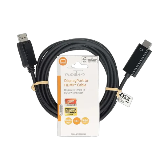 Nedis Câble DisplayPort vers HDMI - 3m - Noir