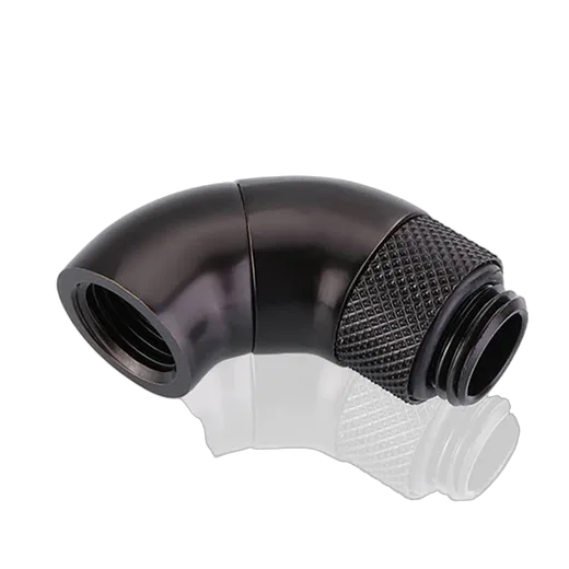 CONSTRUCTEUR Fitting arrondi rotatif 90° noir - 14mm, vue 1