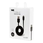 WE Câble USB/Micro USB réversible - 1m - Noir, miniature 2