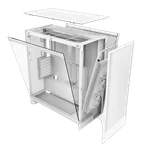 NZXT H7 Flow Blanc - MT/Sans Alim/E-ATX, miniature 6