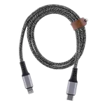 T'nB Câble USB-C/Lightning - 1,5m - nylon RPET - Noir, miniature 3