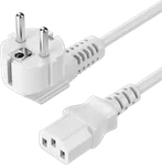 Compatible Câble d'alimentation (CEE 7 vers C13) - 2m Blanc, miniature 1