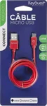 KEYOUEST Câble USB-A/Micro USB B - 1.2m - Rouge, miniature 1