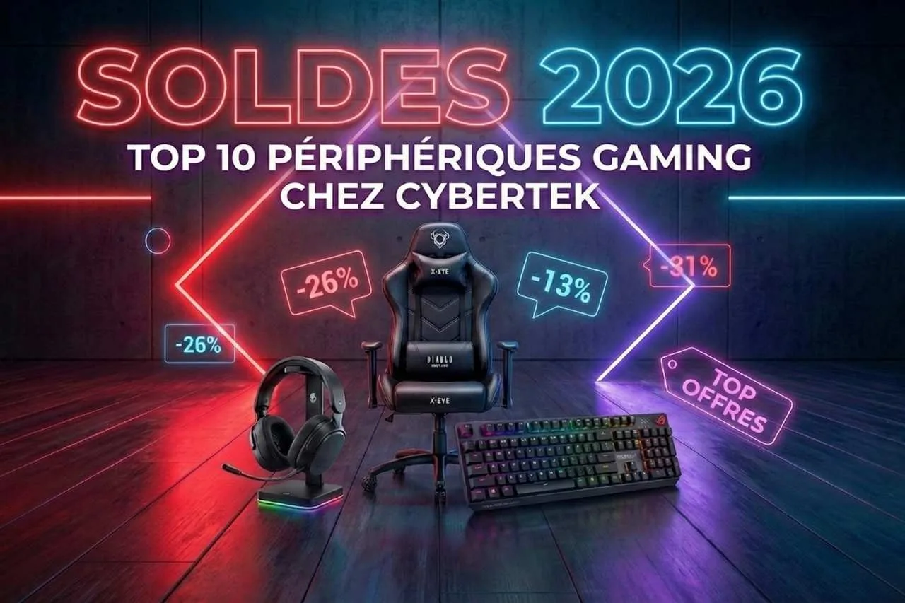 Top 10 des périphériques gaming en soldes chez Cybertek en 2026